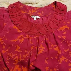 CAbi tunic top grosgrain ribbon trim